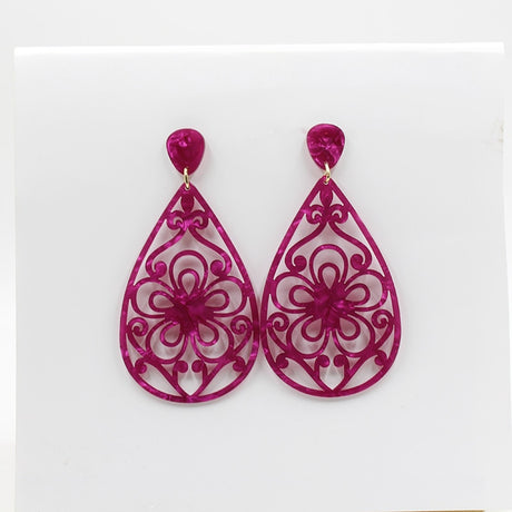 Brincos Flamencos Acetic Acid Plate Colourful Teardrop Earrings