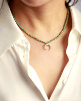 Horn Evil Eye Heart Pendant Glass Seed Beads Short Choker Necklaces