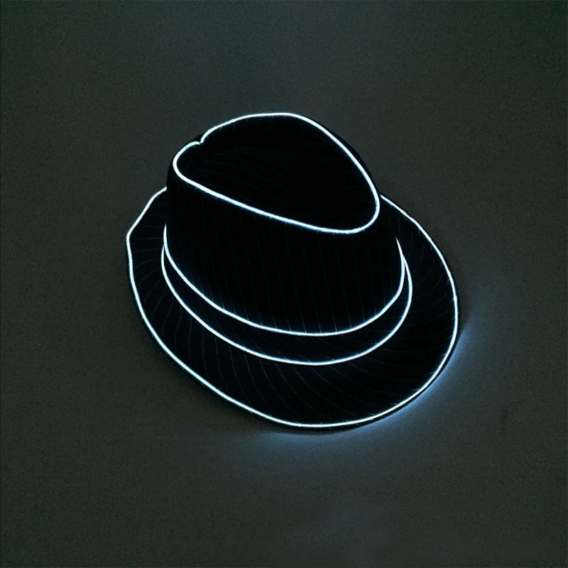 LED Light Up Jazz Hat and Ties Glow Neon Party Costumes