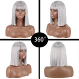 Short Straight Wigs with Bangs