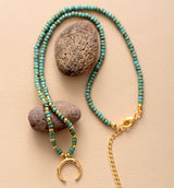 Horn Evil Eye Heart Pendant Glass Seed Beads Short Choker Necklaces