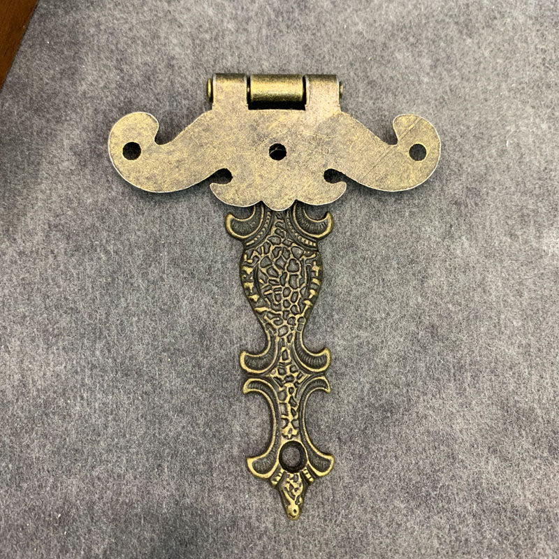 Two Cabinet Door Vintage Brass Plated Large Butt Hinges Te-he-he