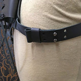 Dual Scabbard Longsword Leather Holder Medieval Vertical Double Back Sword Sheath Katana Ninja Samurai Larp Props Costume