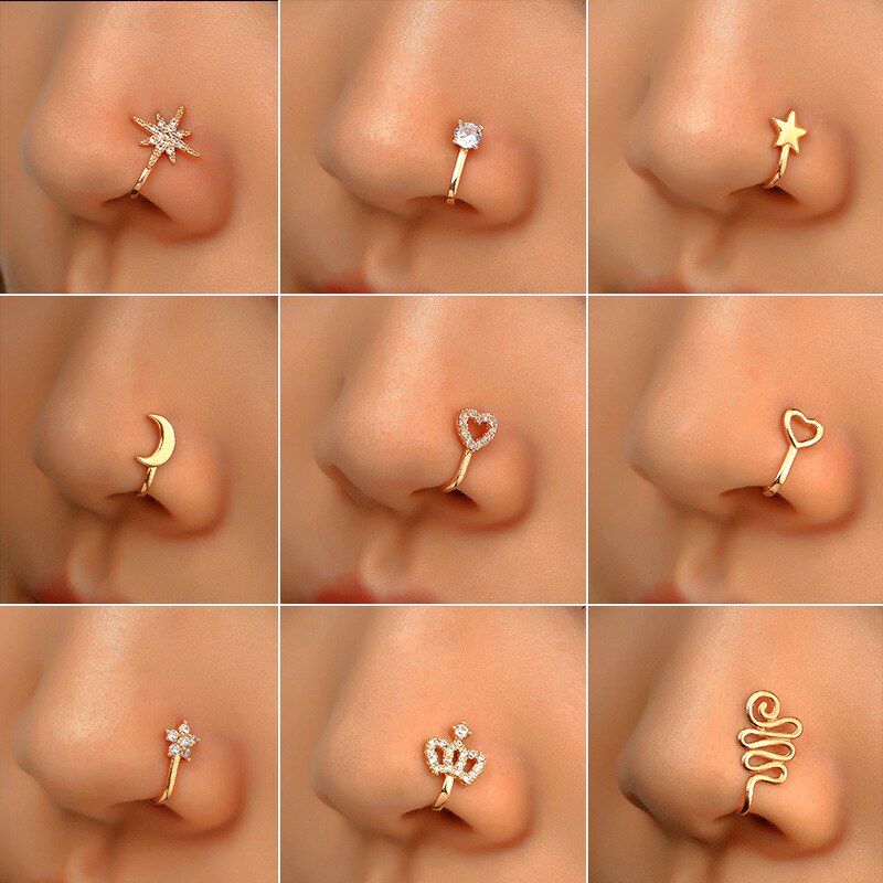 Nose Cuff 1PCS Stainless Steel Non Piercing Nose Ring