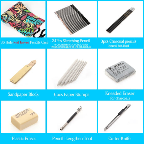 27/39pcs Professional Sketch Tool and Pencil Kits