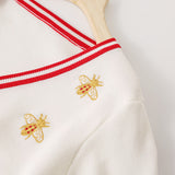 Preppy Bee Embroidered Cardigan