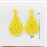 Brincos Flamencos Acetic Acid Plate Colourful Teardrop Earrings