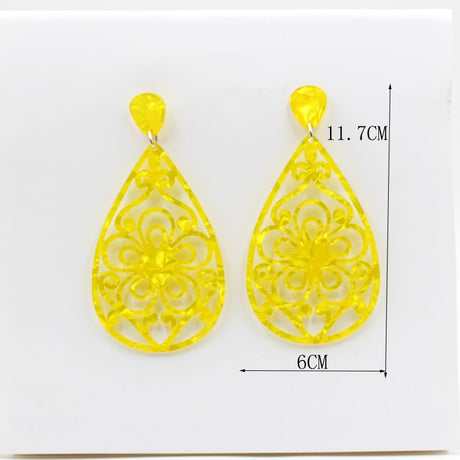 Brincos Flamencos Acetic Acid Plate Colourful Teardrop Earrings