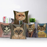 Cat Characters Cushion 45*45cm Linen Cushion Covers