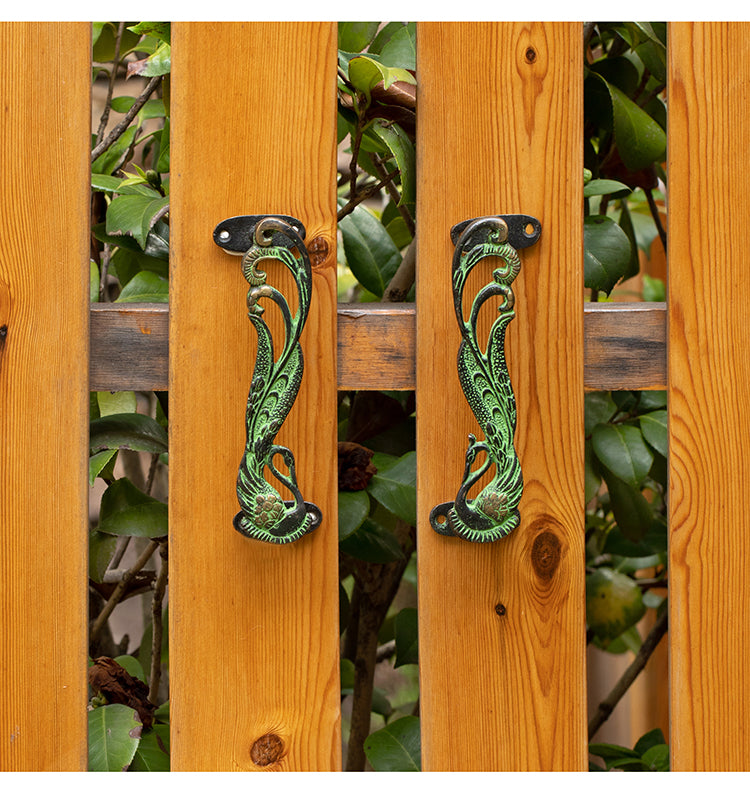 Peacock Handcrafted Brass Door Handle Pull