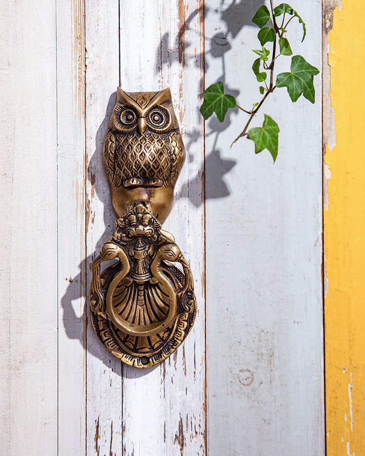Victorian Brass Owl Door Knocker