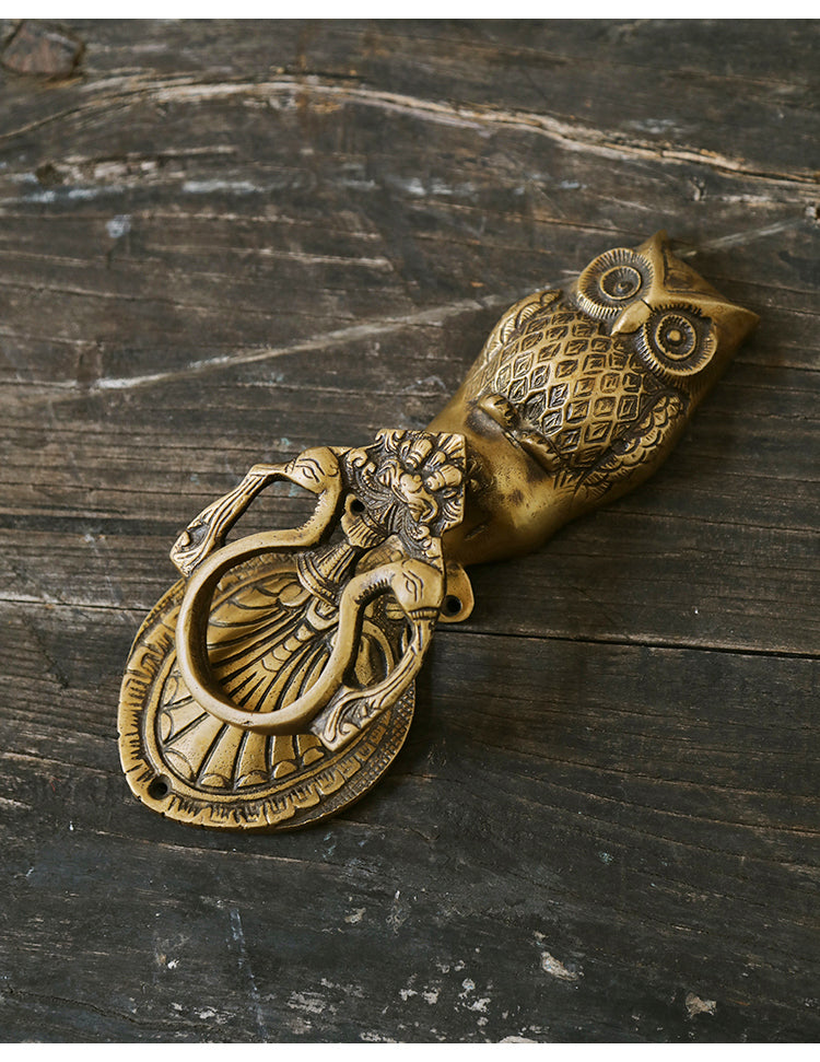Victorian Brass Owl Door Knocker Woodland Gatherer Shop Australia BNPL