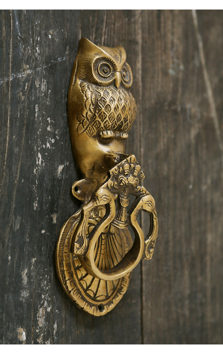 Victorian Brass Owl Door Knocker