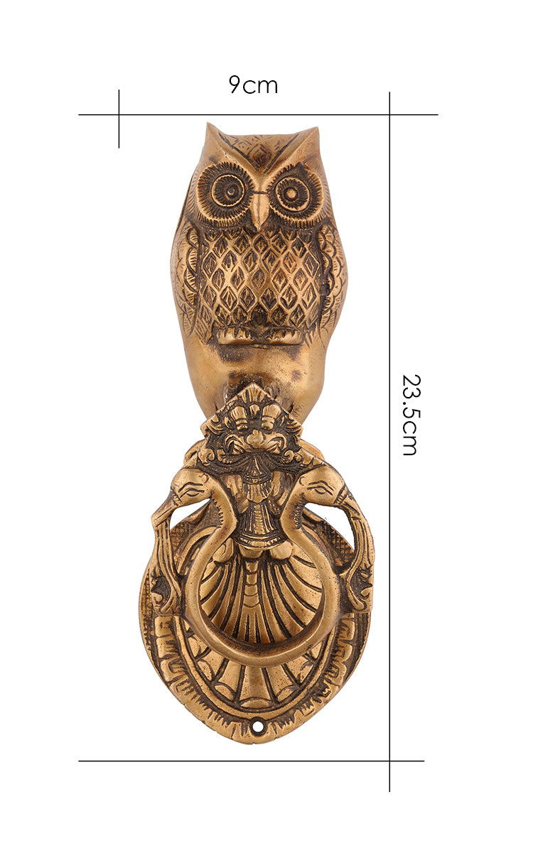 Victorian Brass Owl Door Knocker