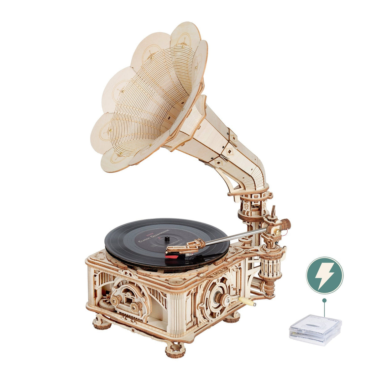 DIY Hand Crank Gramophone Wooden Model Kits