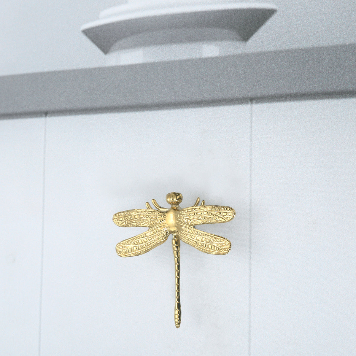 Brass Dragonfly and Feather Furniture Door Handles and Knobs