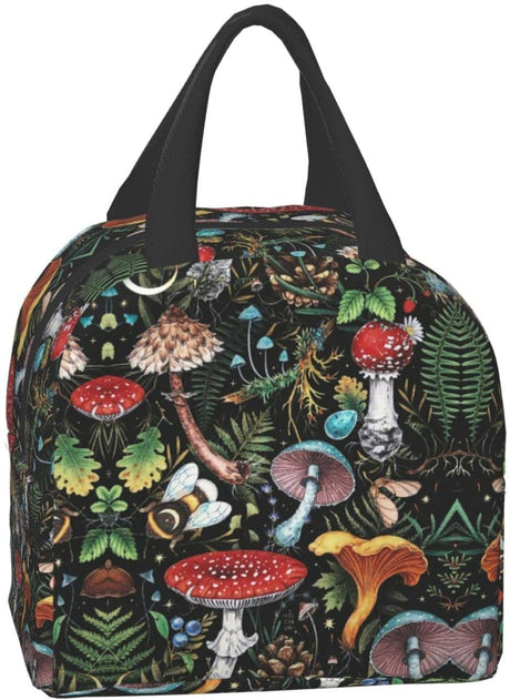 Woodland Mushrooms Lunch Bag Insulated Cooler Lunch Tote Box
