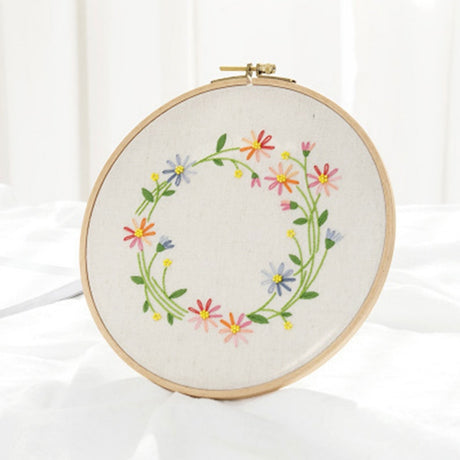 Meadow Flowers Embroidery Starter Kit With Pattern and Instructions and Hoop