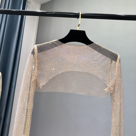 Glittery Net Bolero Top