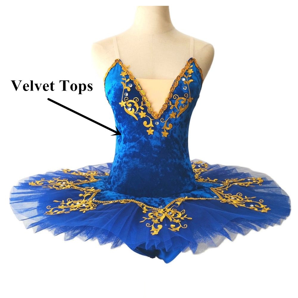 Velvety Top Embroidered Ballet Tutus Kids and Adult Ballerinas