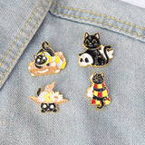 Halloween Cats Enamel Pins