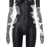 Sheer Ruffles Long Gloves