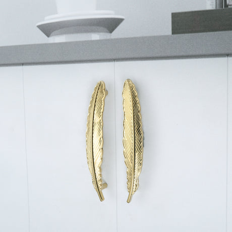 Brass Dragonfly and Feather Furniture Door Handles and Knobs