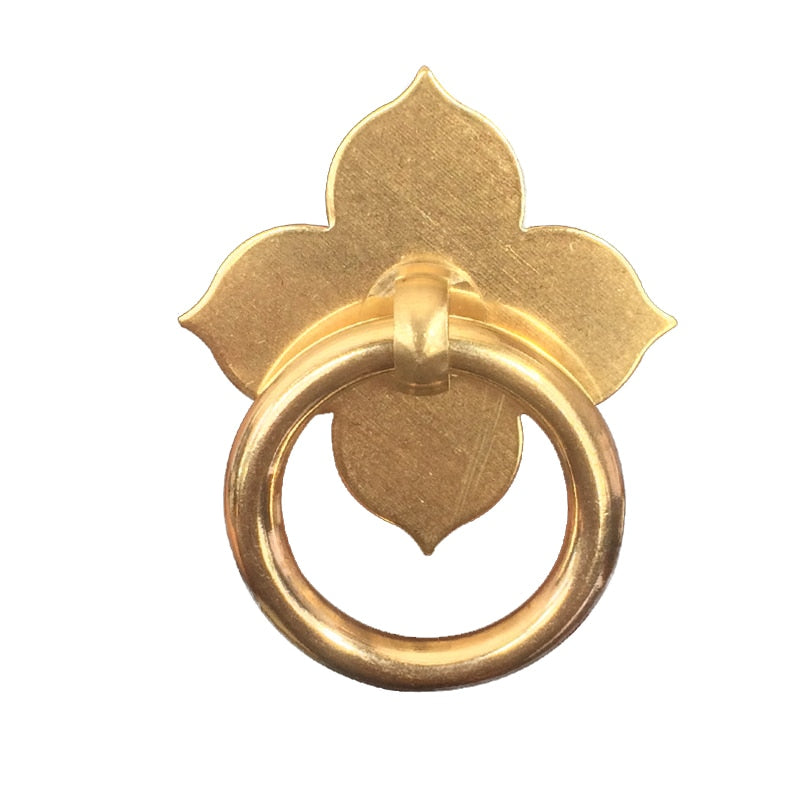 Brass Four Leaf Cabinet Drawer Pulls Hardware