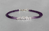 Amethyst with Herkimer Diamonds Ombre Bracelet