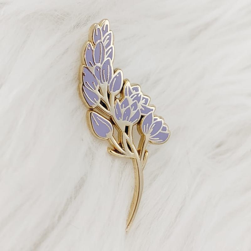 Lavender Enamel Pin Lapel Badge