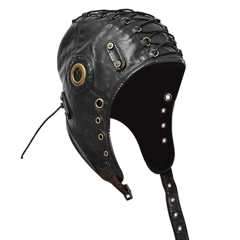 Punk Trapper Hat With Goggles Steampunk Earflap Bomber Hat