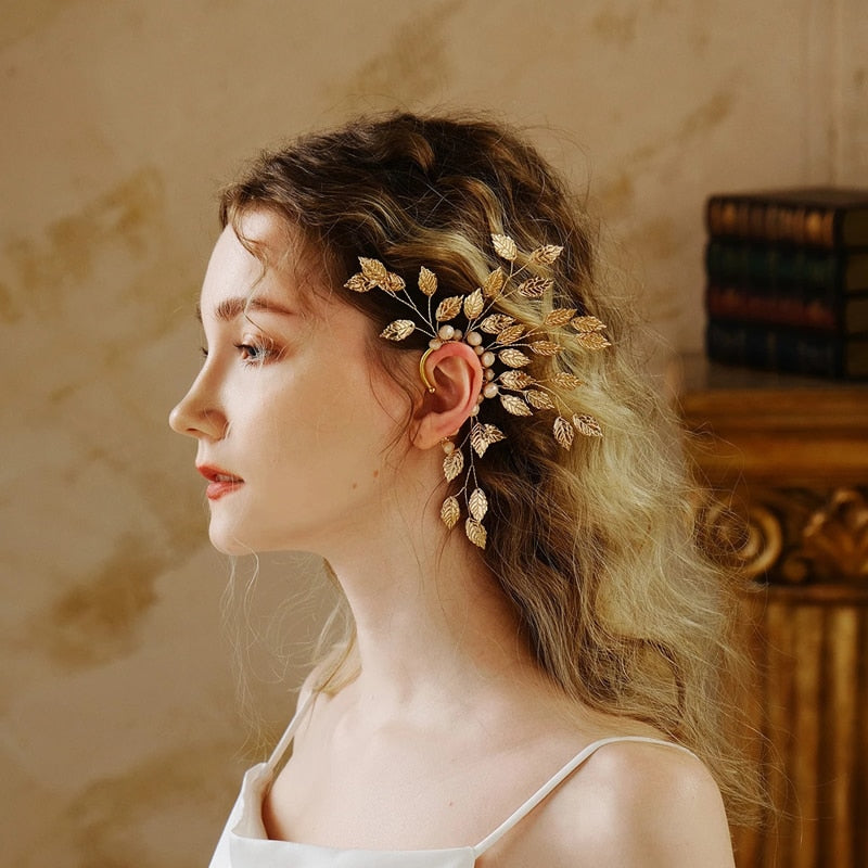 Golden Leaves Ear Cuff