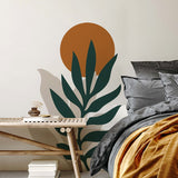 Boho Sun Leaf Mural Removable Peel and Stick Wall Decal Sticker