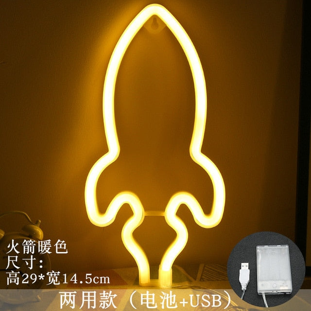 Planets & Astronauts Neon Lights LED Night Lights