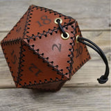 Luck Hoarder PU Leather Polygonal Drawstring Dice Bag