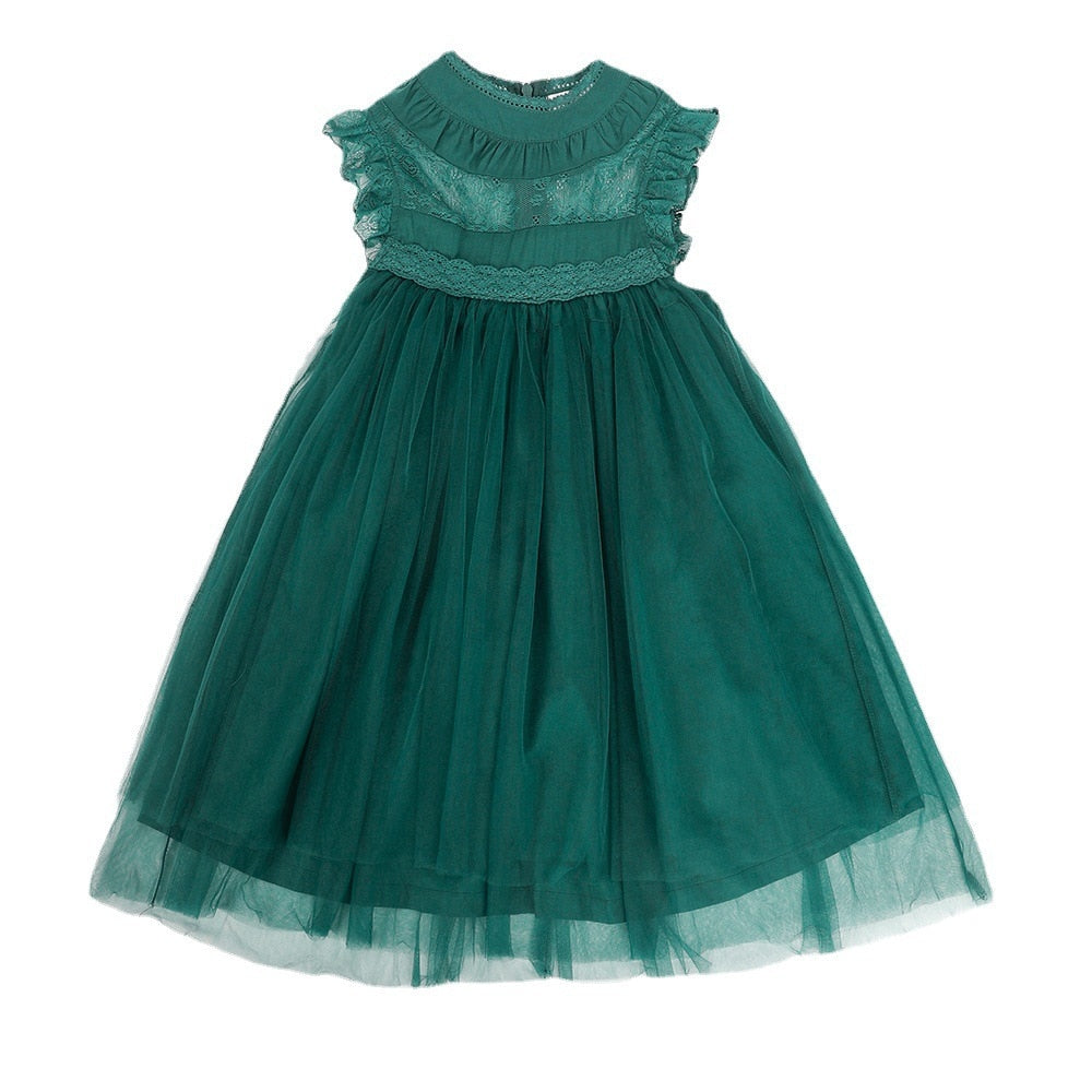 Girls Summer Flower Tulle Lace Dress Photoshoot Dress