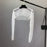 Glittery Net Bolero Top