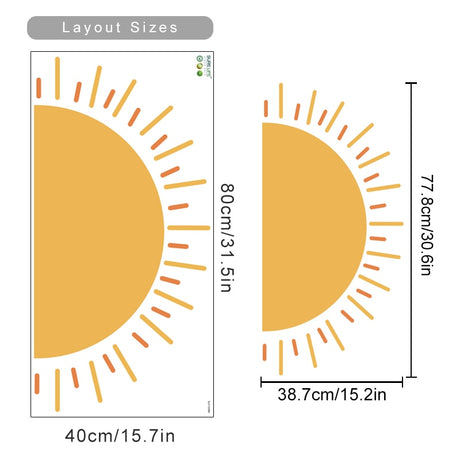 Sunshine Removable Wall Stickers Peel and Stick Vinyl Decals