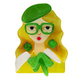 Woodland Fleur Acrylic Brooches 6 Colours Available