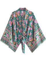 Teal Boho Kimono Wrap Top