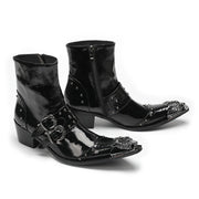 Max’s Genuine Leather, Buckle and Strap, Metal Tipped Western Boots