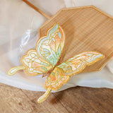 Handmade Embroidered Butterfly Hair Clips