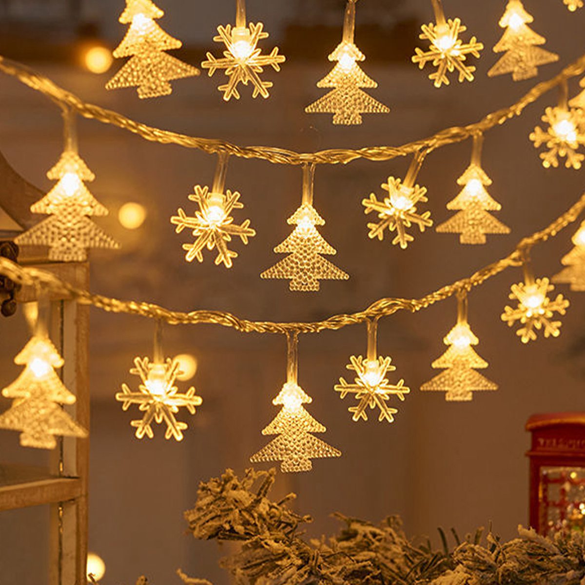 Snowflake Xmas Tree LED String Lights Christmas Decoration