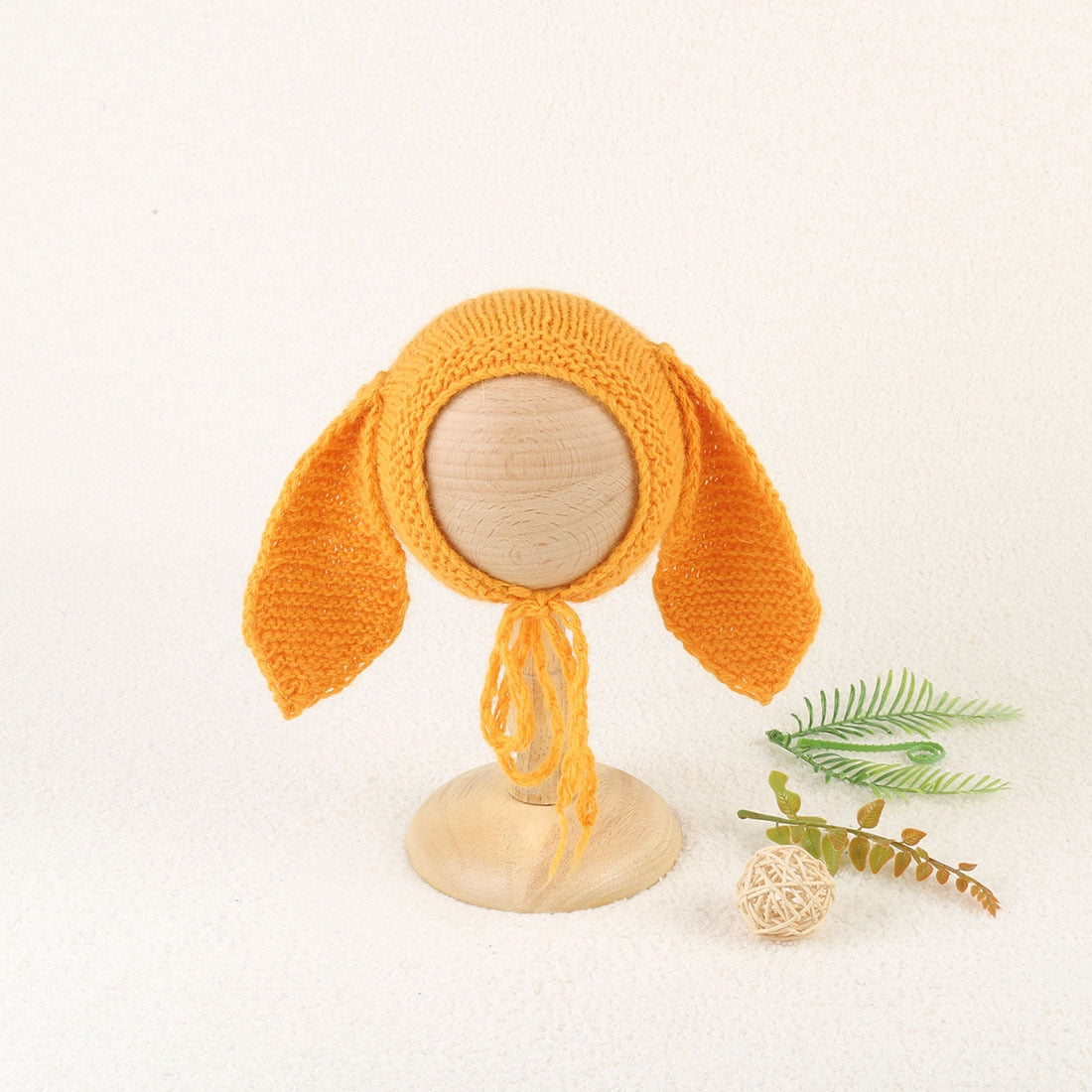Soft Knitted Angora Floppy Rabbit Ears Bonnet Newborn Photography Props