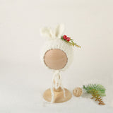 Soft Knitted Angora Floppy Rabbit Ears Bonnet Newborn Photography Props