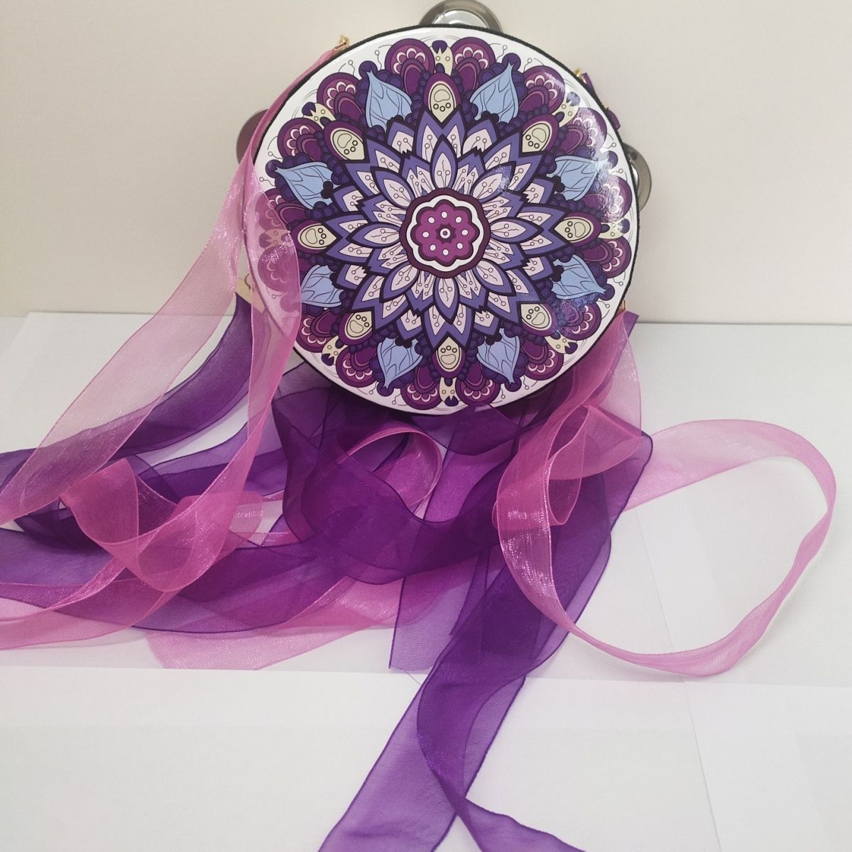 6 Inch Tambourine with Ribbons Dance Performance Musical Instruments ...