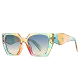 Rainbow Cats Eye Polygon Sunglasses
