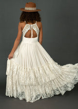 Girls Maxi Lace Chiffon Photoshoot Dresses For 3-15 Years