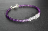 Amethyst with Herkimer Diamonds Ombre Bracelet