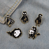 Halloween Cats Enamel Pins